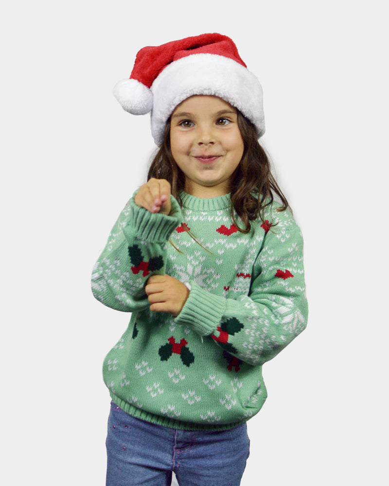 Green Sweet Family Christmas Jumper Kids