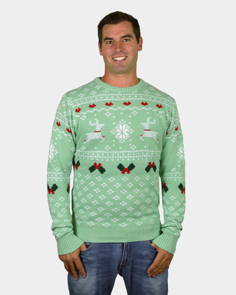 Green Sweet Family Christmas Jumper Mens