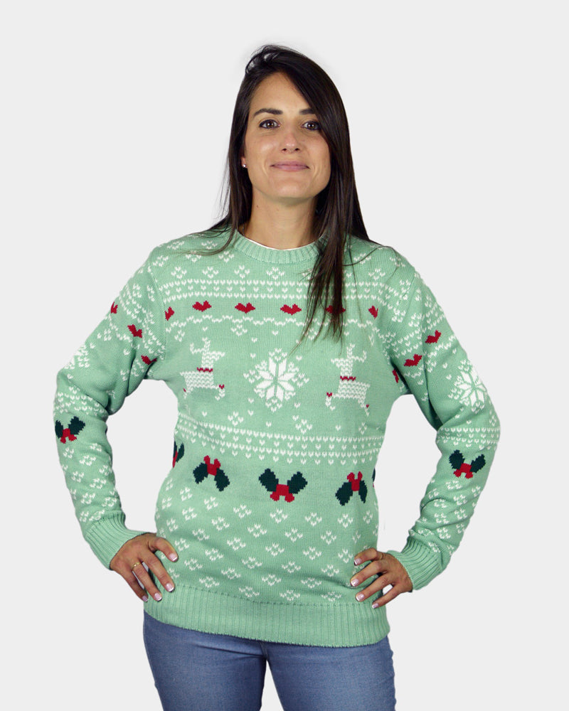 Green Sweet Family Christmas Jumper Womens