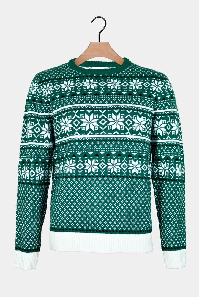Classy Green and White Christmas Jumper