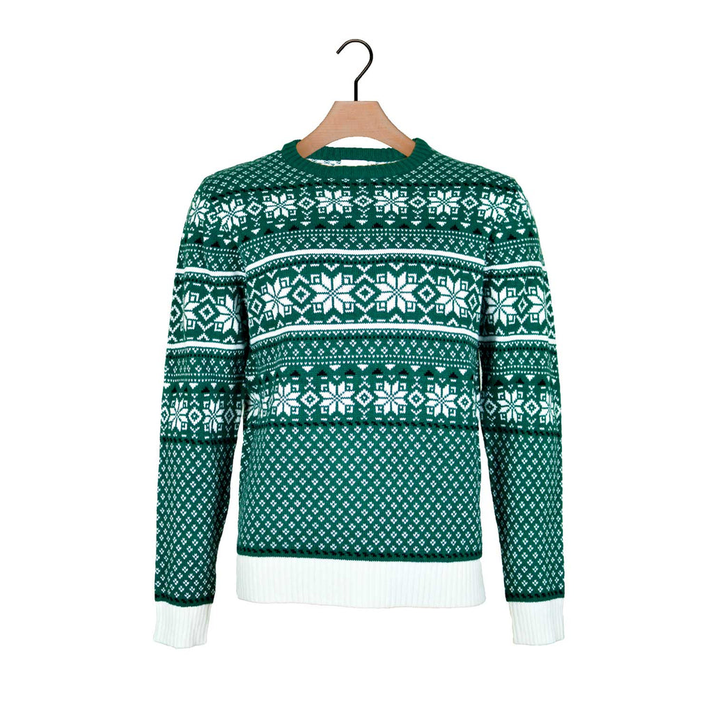 Classy Green and White Christmas Jumper