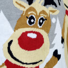 Grey Organic Cotton Cute Reindeers Family Christmas Jumper Detail