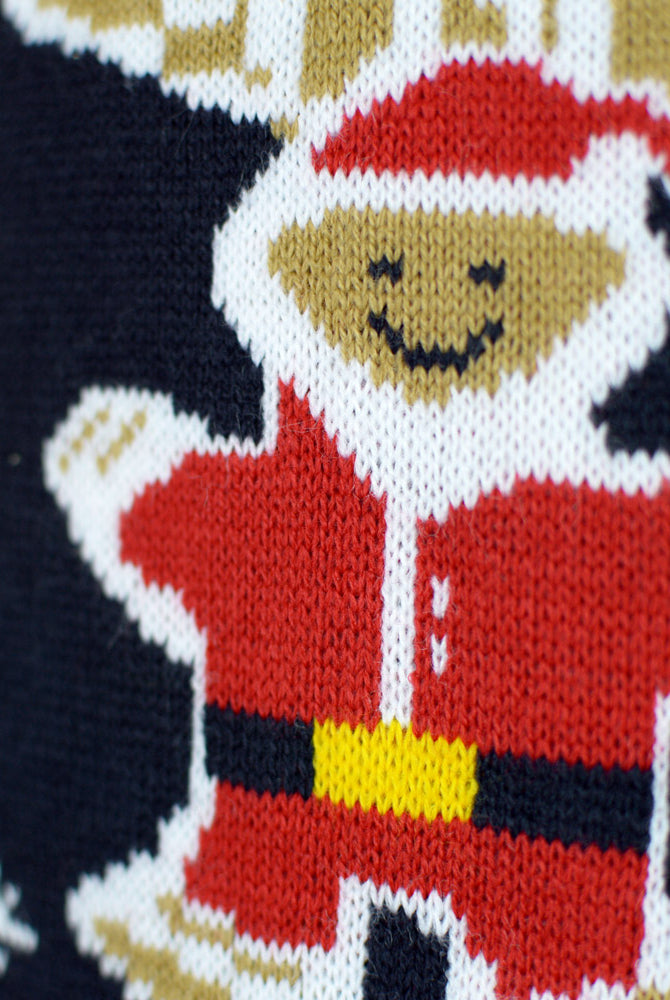 LED light-up Christmas Jumper with Gingerbread House Detail