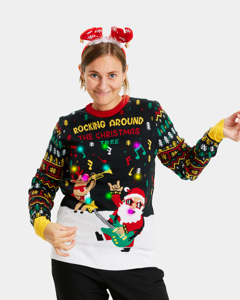 LED light-up Christmas Santa Rocker Womens