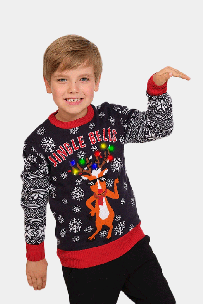 LED light-up Family Christmas Jumper Jingle Bells 2021 Kids
