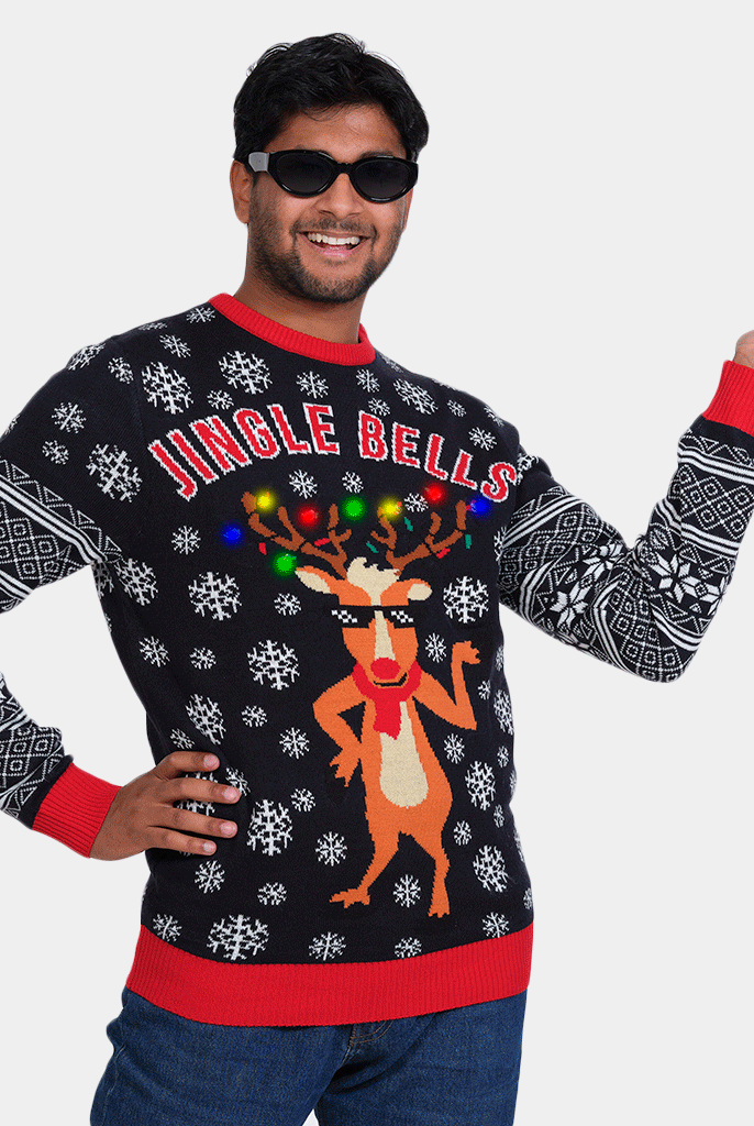 LED light-up Family Christmas Jumper Jingle Bells 2021 Mens