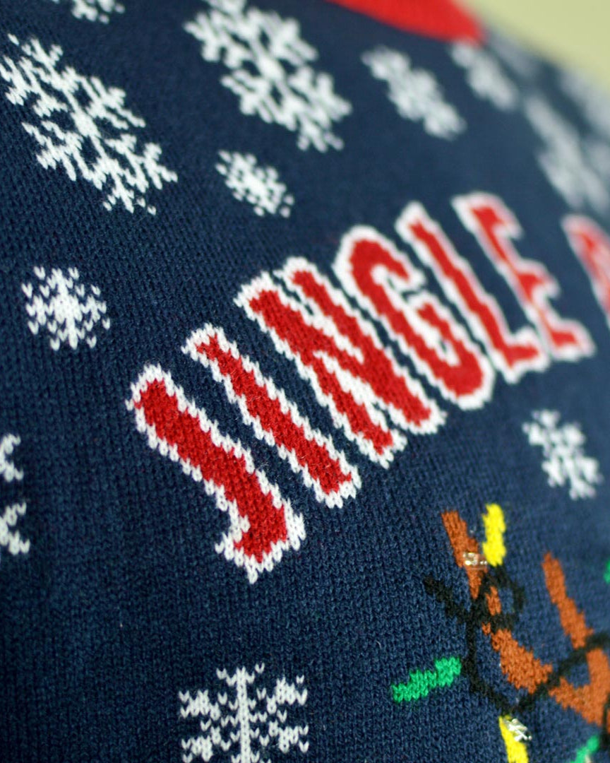 LED light-up Family Christmas Jumper Jingle Bells Detail Snow