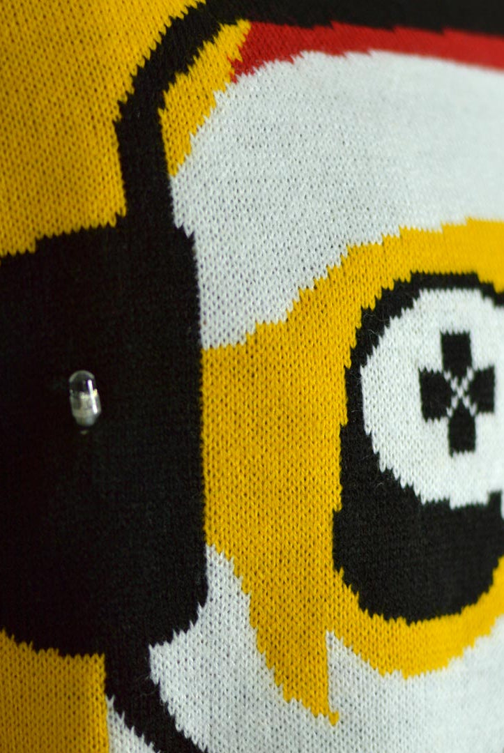 LED light-up Family Christmas Jumper with Santa Gamer Detail