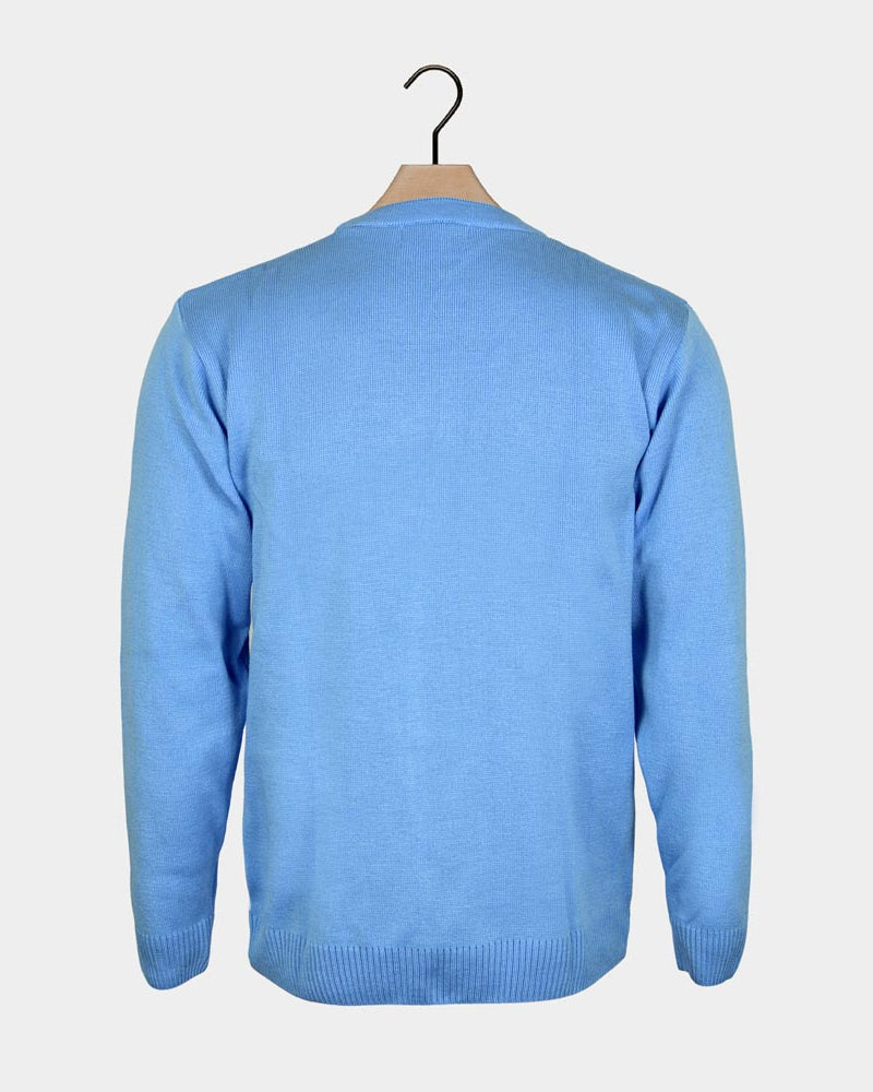 Light Blue Family Christmas Jumper with Penguin Back