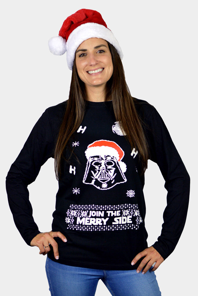 Long sleeve Womens Christmas T-Shirt Star Wars Darth Vader