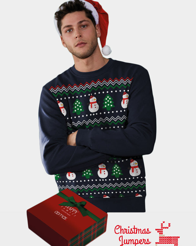 Mens Christmas Sweatshirt Snow Tree