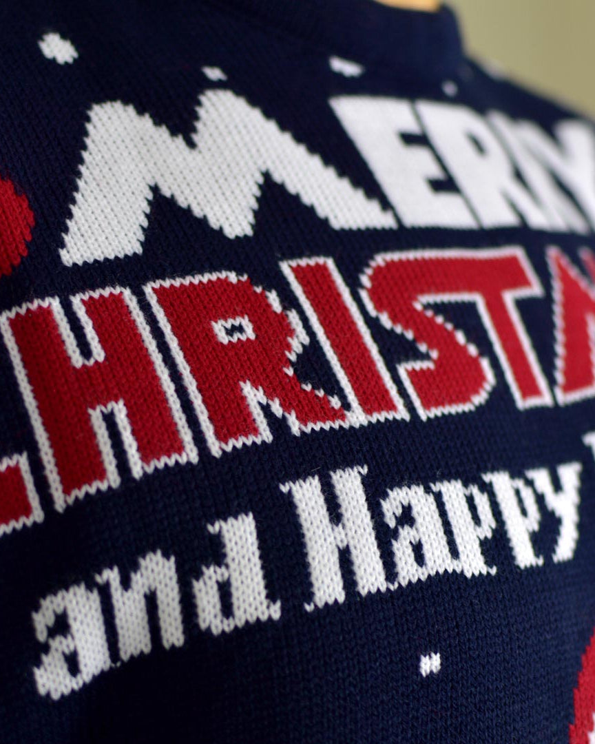 Merry Christmas and Happy New Year Christmas Jumper Detail