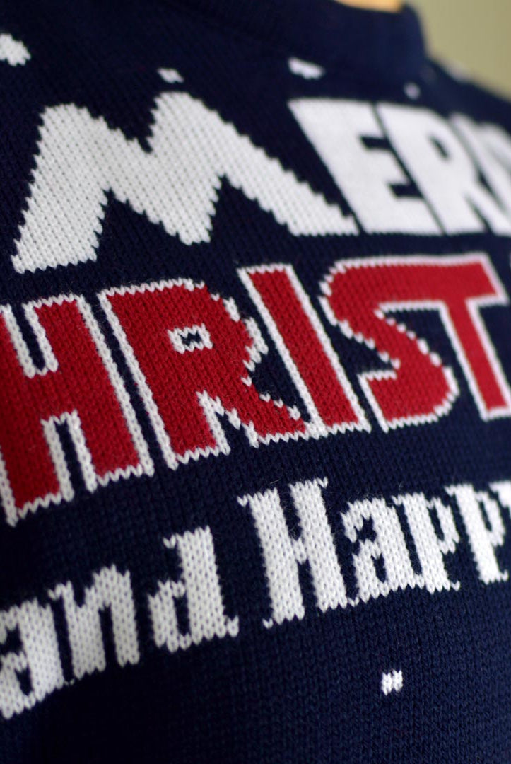 Merry Christmas and Happy New Year Christmas Jumper Detail