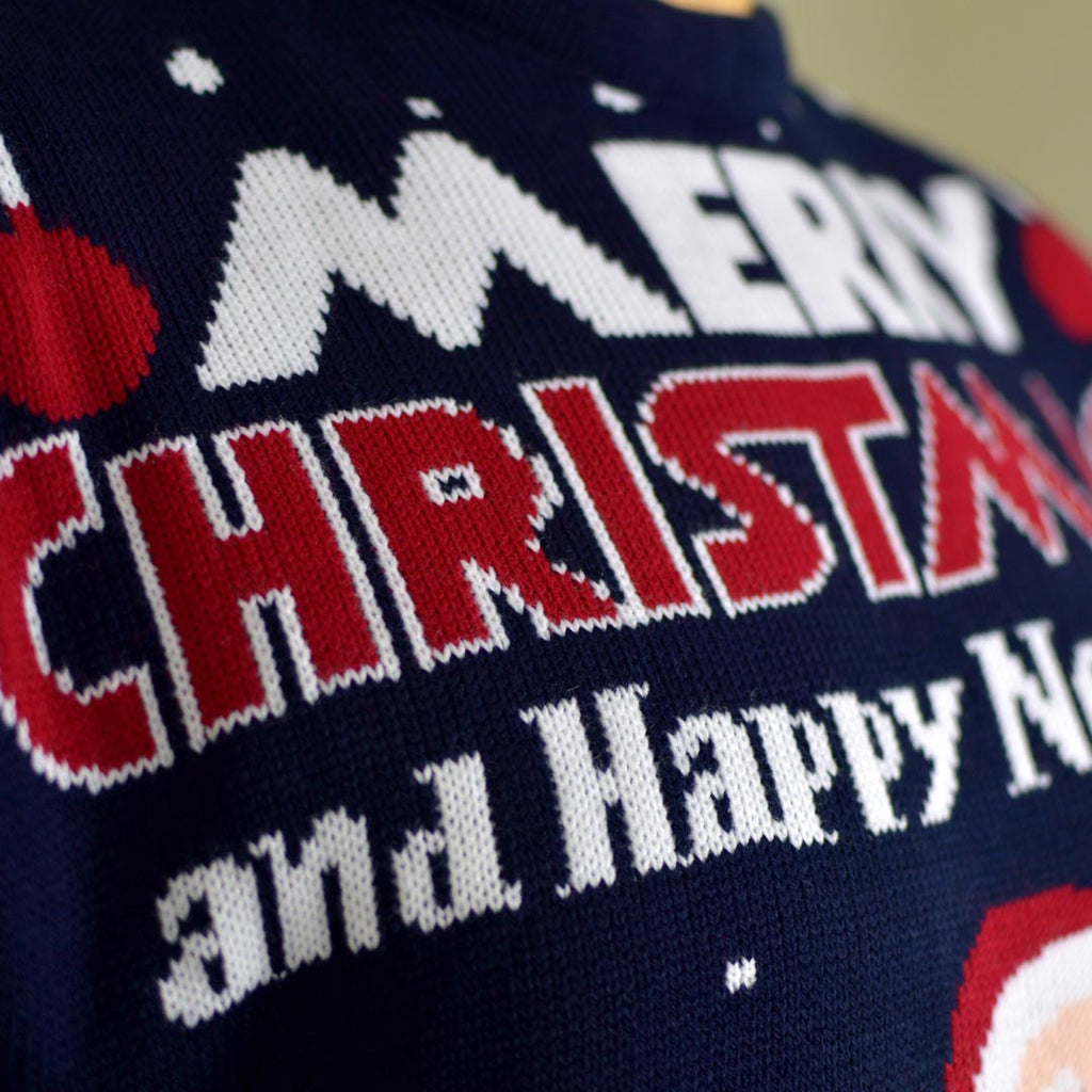Merry Christmas and Happy New Year Christmas Jumper Detail