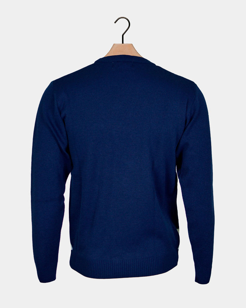 Navy Blue Family Christmas Jumper with Penguin Back