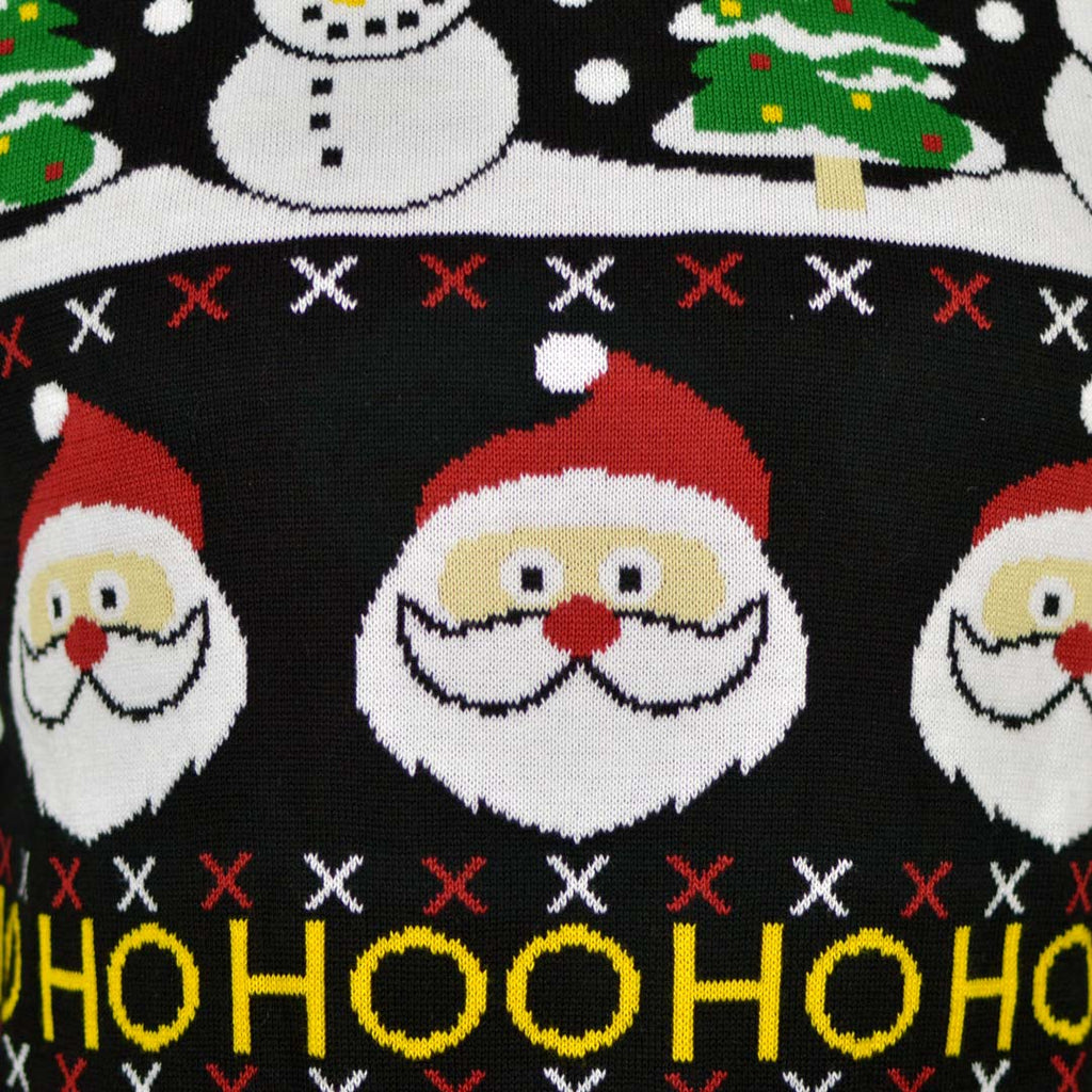 Organic Cotton Boys and Girls Christmas Jumper with Santa, Gifts and Snowmens Detail