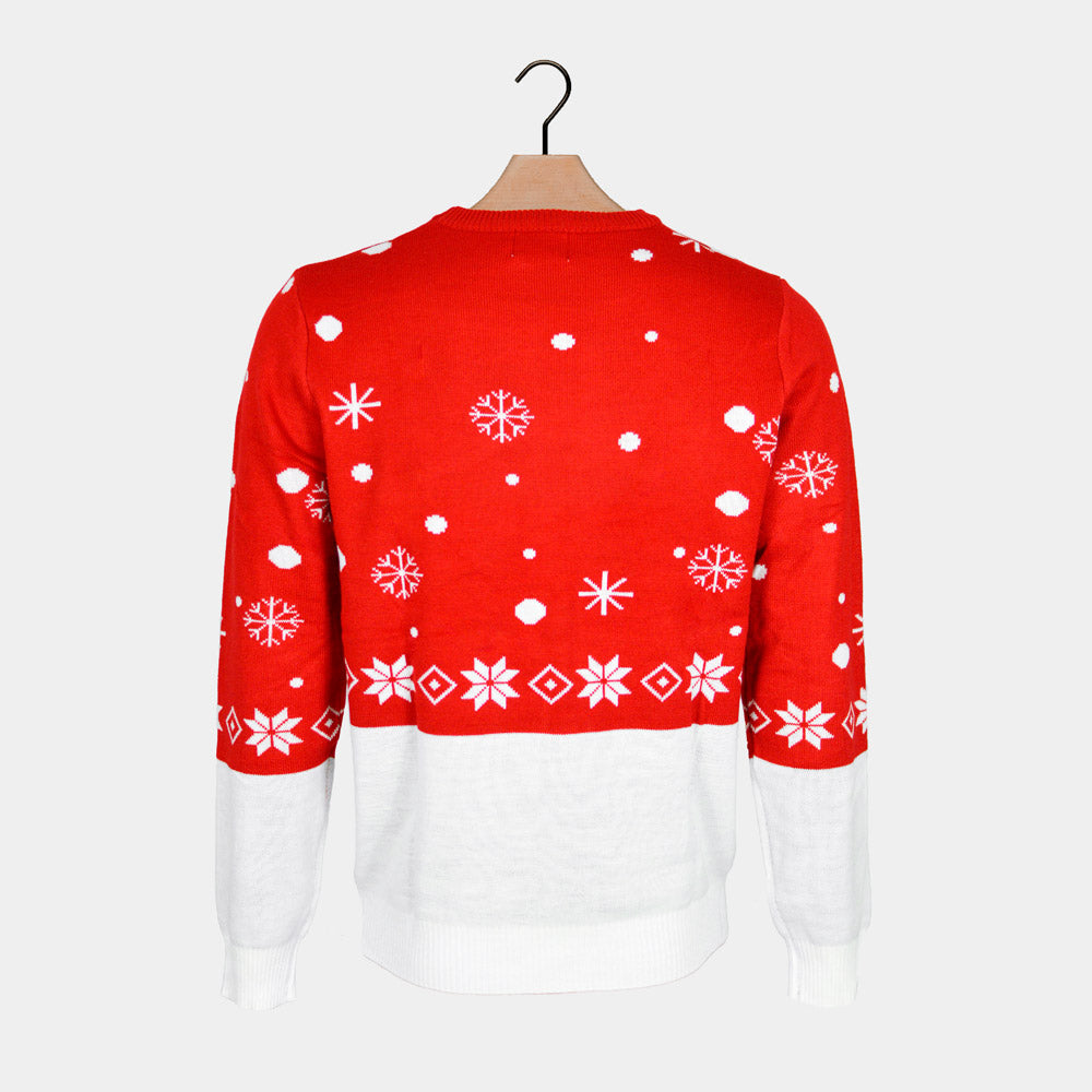 Organic Cotton Christmas Jumper Reindeer with Scarf Back
