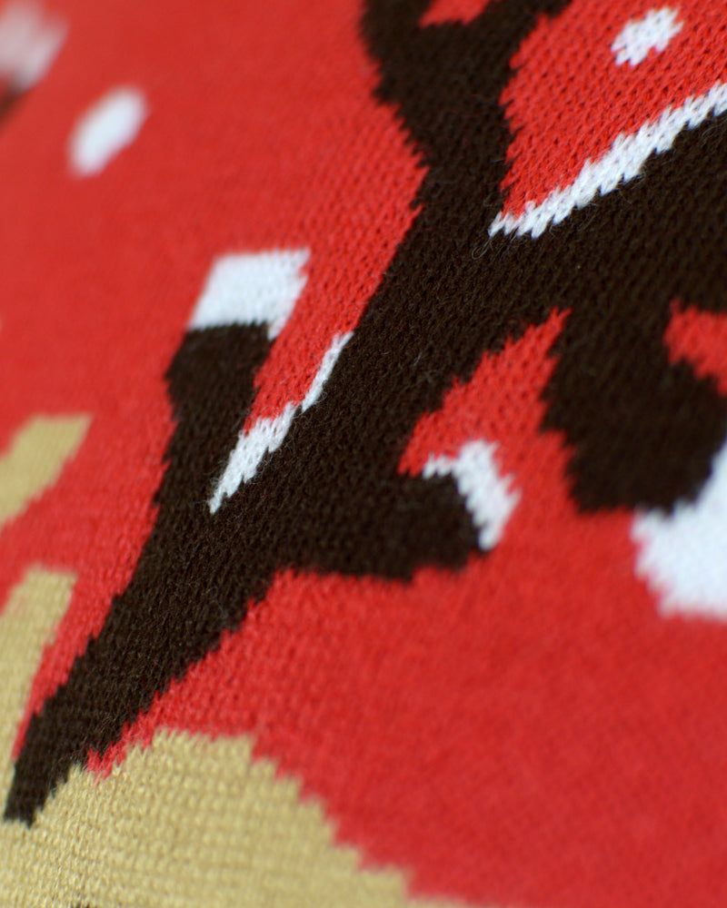 Organic Cotton Christmas Jumper Reindeer with Scarf Detail