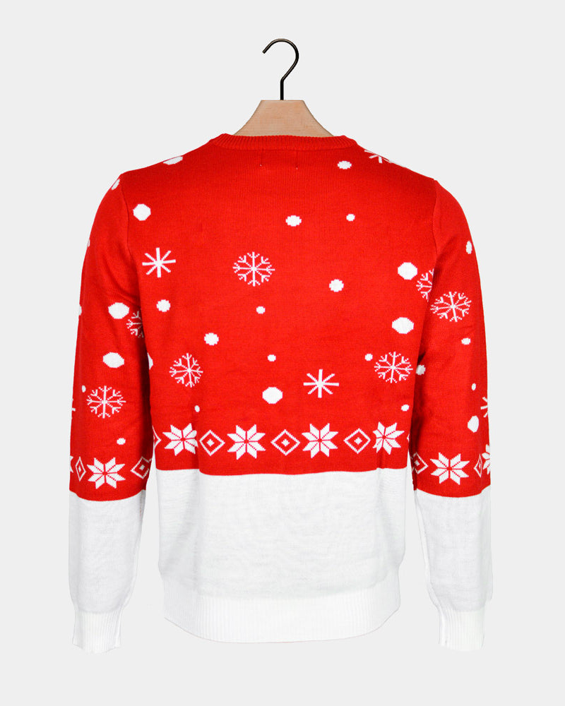 Organic Cotton Family Christmas Jumper Reindeer with Scarf Back