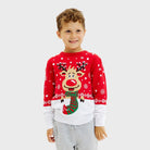 Organic Cotton Family Christmas Jumper Reindeer with Scarf Kids