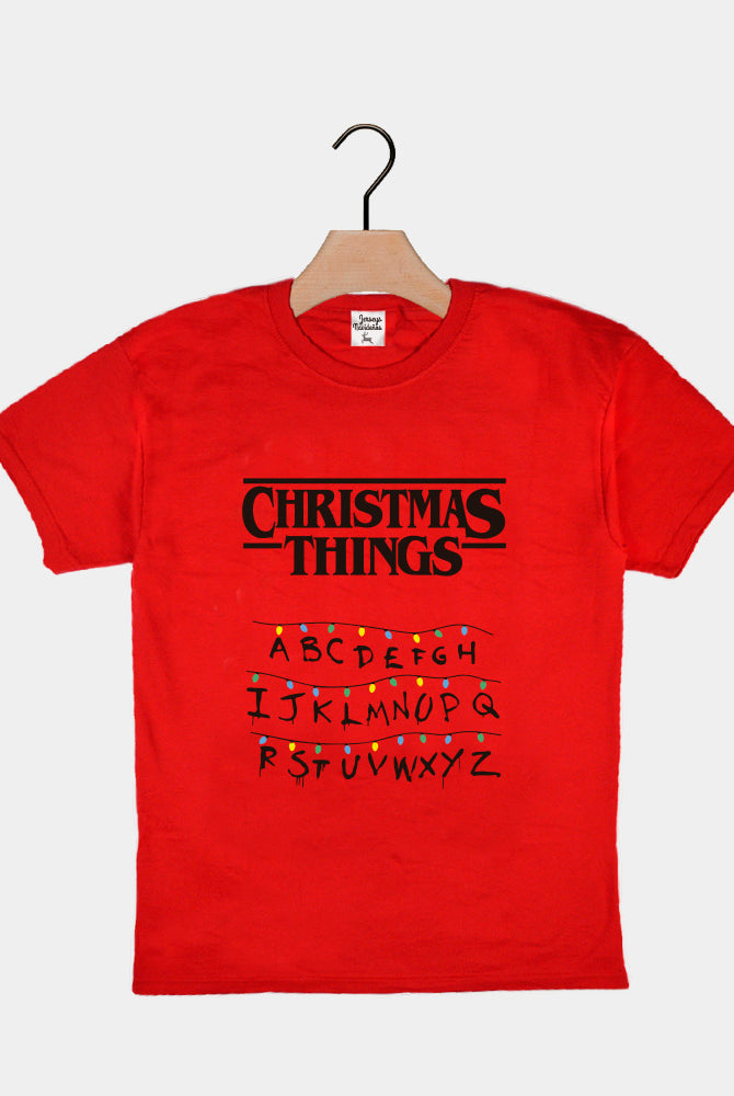 Red Boys and Girls Christmas T-Shirt Christmas Things