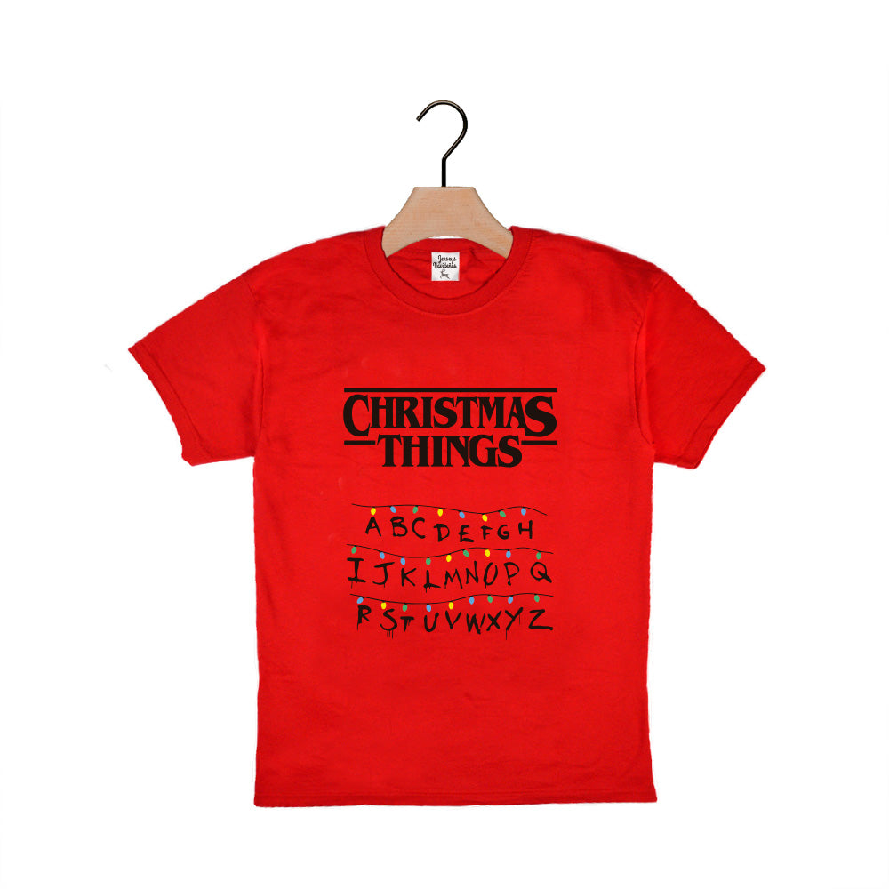Red Boys and Girls Christmas T-Shirt Christmas Things