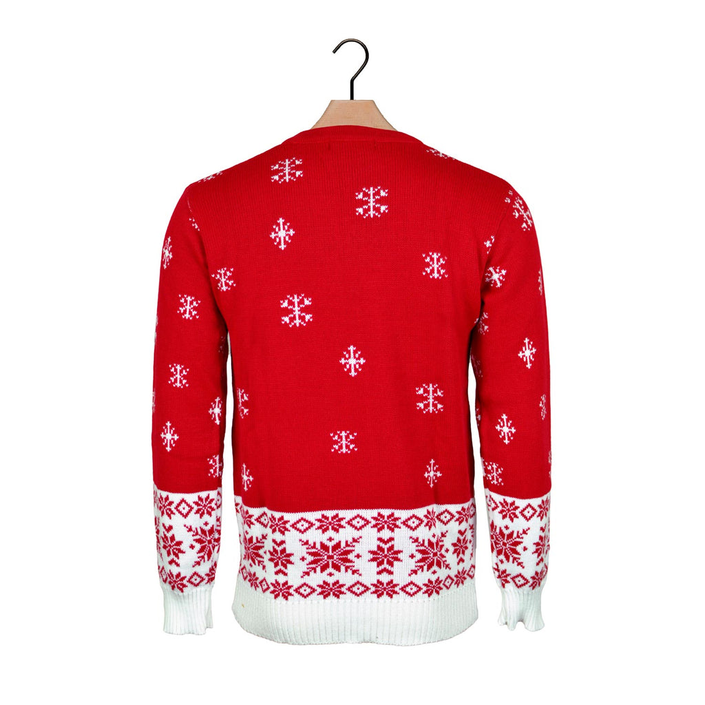 Red Christmas Jumper with Reindeer Back