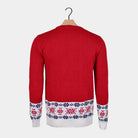 Red Family Christmas Jumper with Reindeer and Snow Back