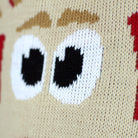 Red Family Christmas Jumper with Reindeer and Snow Detail
