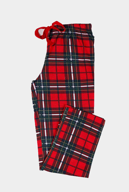 Red Girls Bottoms Christmas Piyama Smile