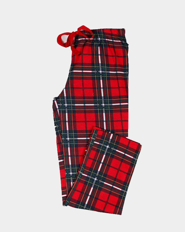 Red Girls Bottoms Christmas Piyama Smile