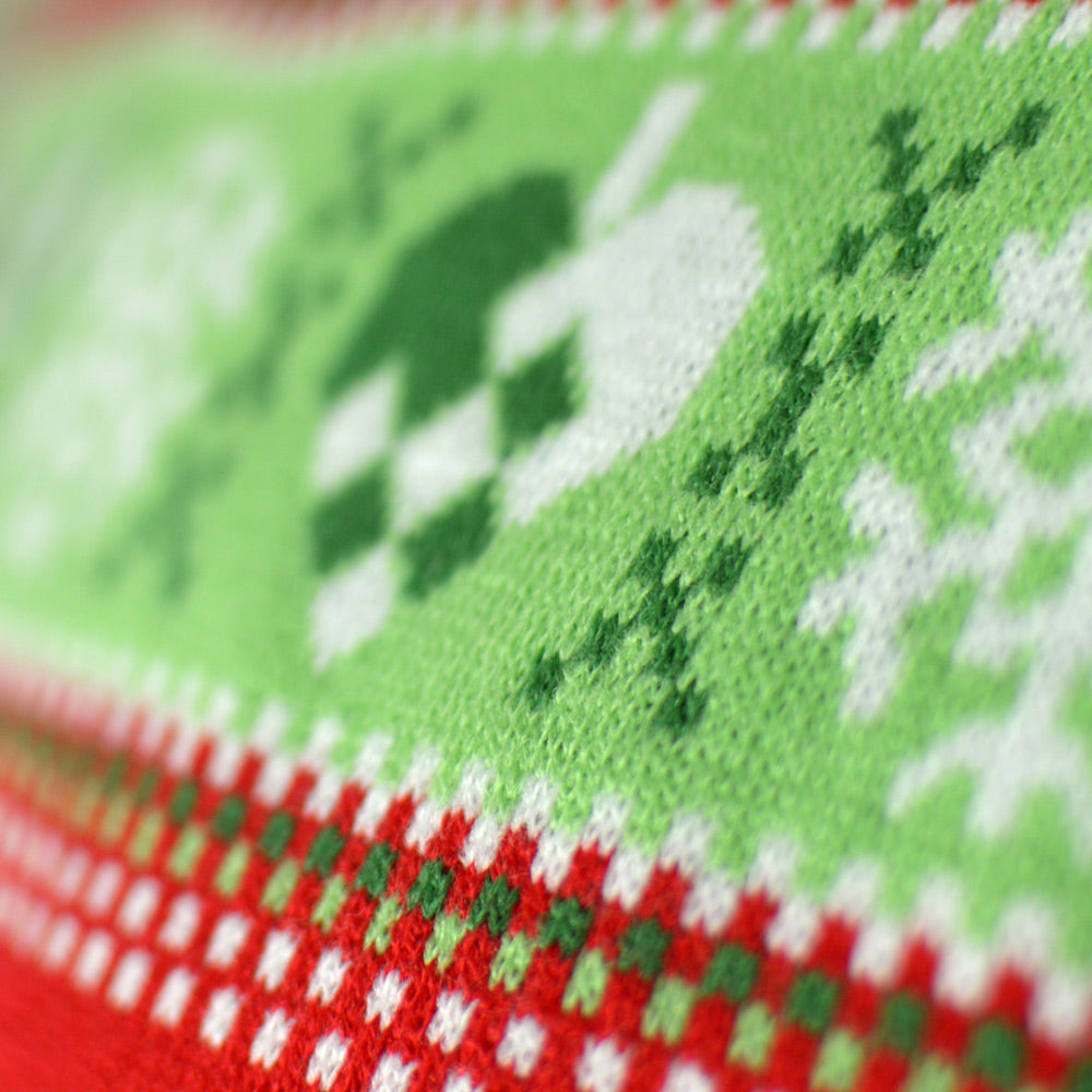 Red LED light-up Boys and Girls Christmas Jumper with Christmas Tree Detail Snow