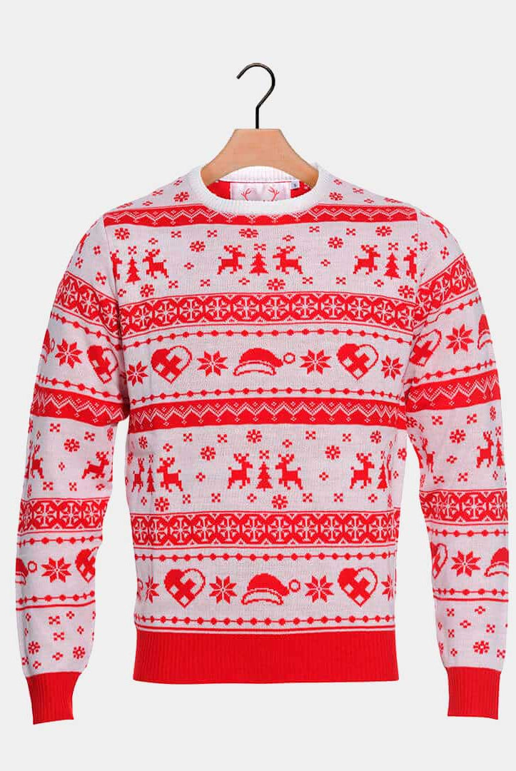 Red and White Strips Christmas Jumper