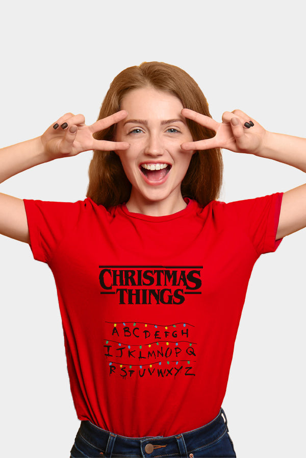 Red Womens Christmas Things T-Shirt