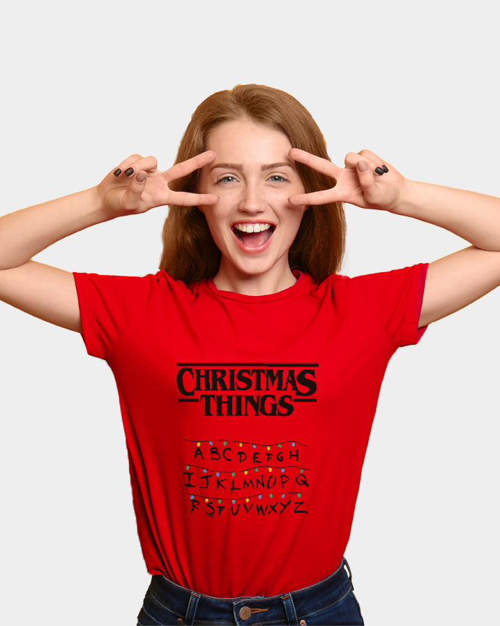 Red  Womens Christmas Things T-Shirt
