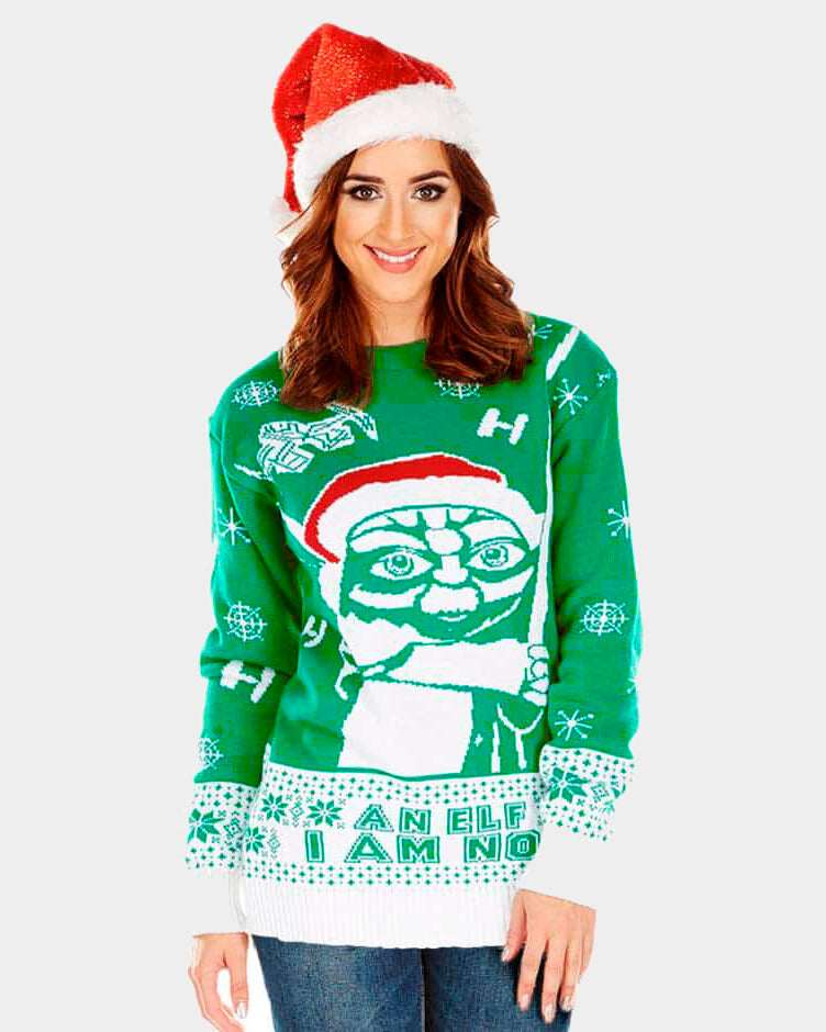 Star Wars Yoda Christmas Jumper Womens