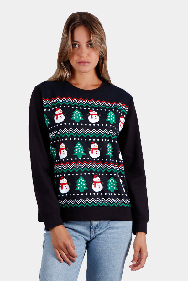 Womens Christmas Sweatshirt Snow Tree