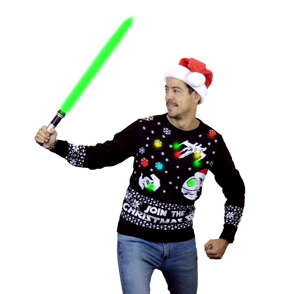 Star wars light up christmas sweater best sale