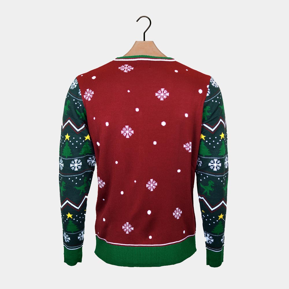 Tree-Rex LED light-up Christmas Jumper back