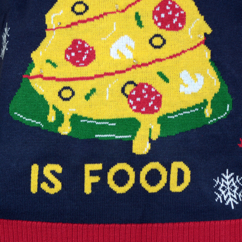 Christmas Food LED light-up Christmas Jumper detail 2