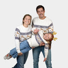 Matching Family Classy White Organic Cotton Christmas Jumper with Reindeer