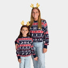 Matching Family Red and Blue Strips Christmas Jumper