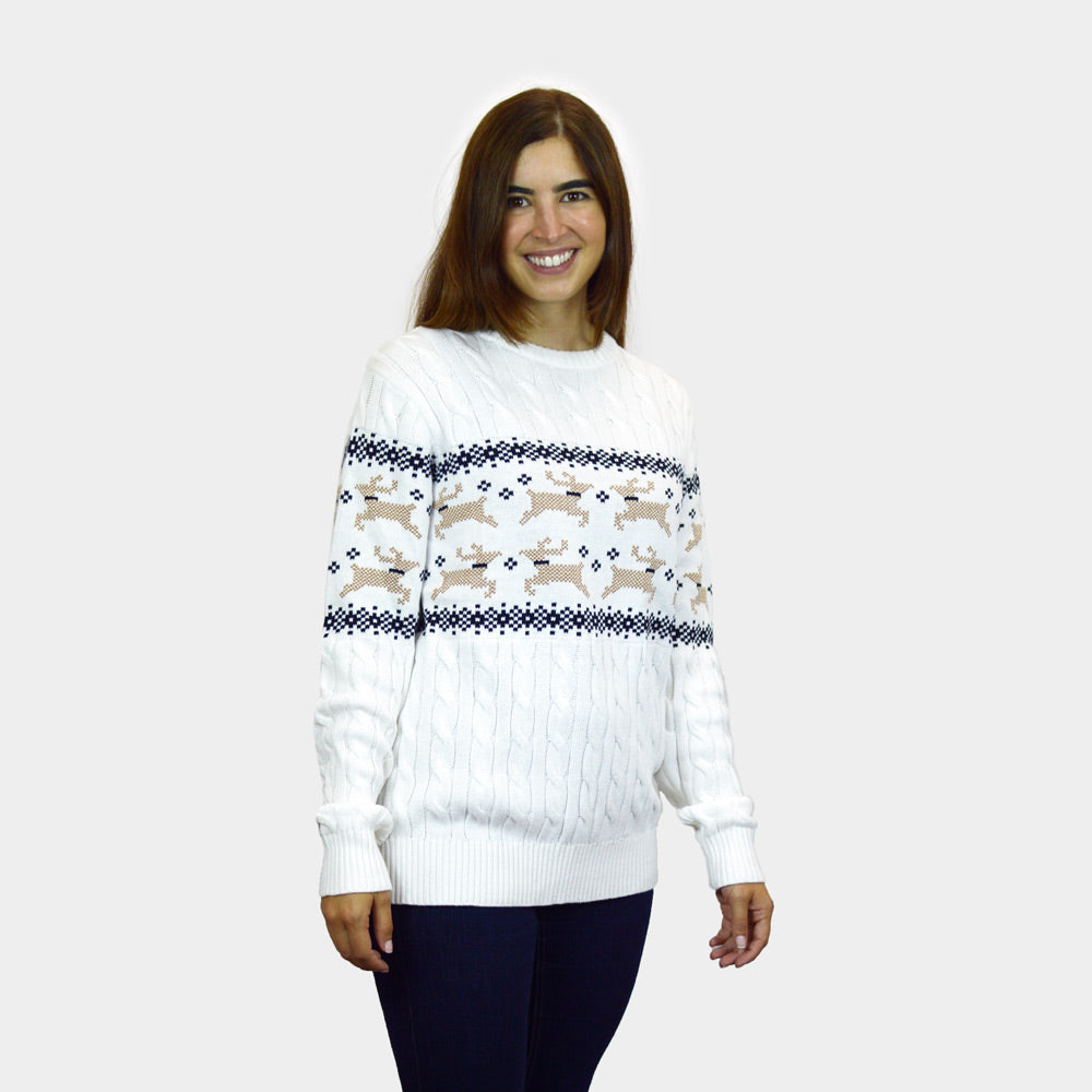 Alaska Classy White Christmas Jumper womens