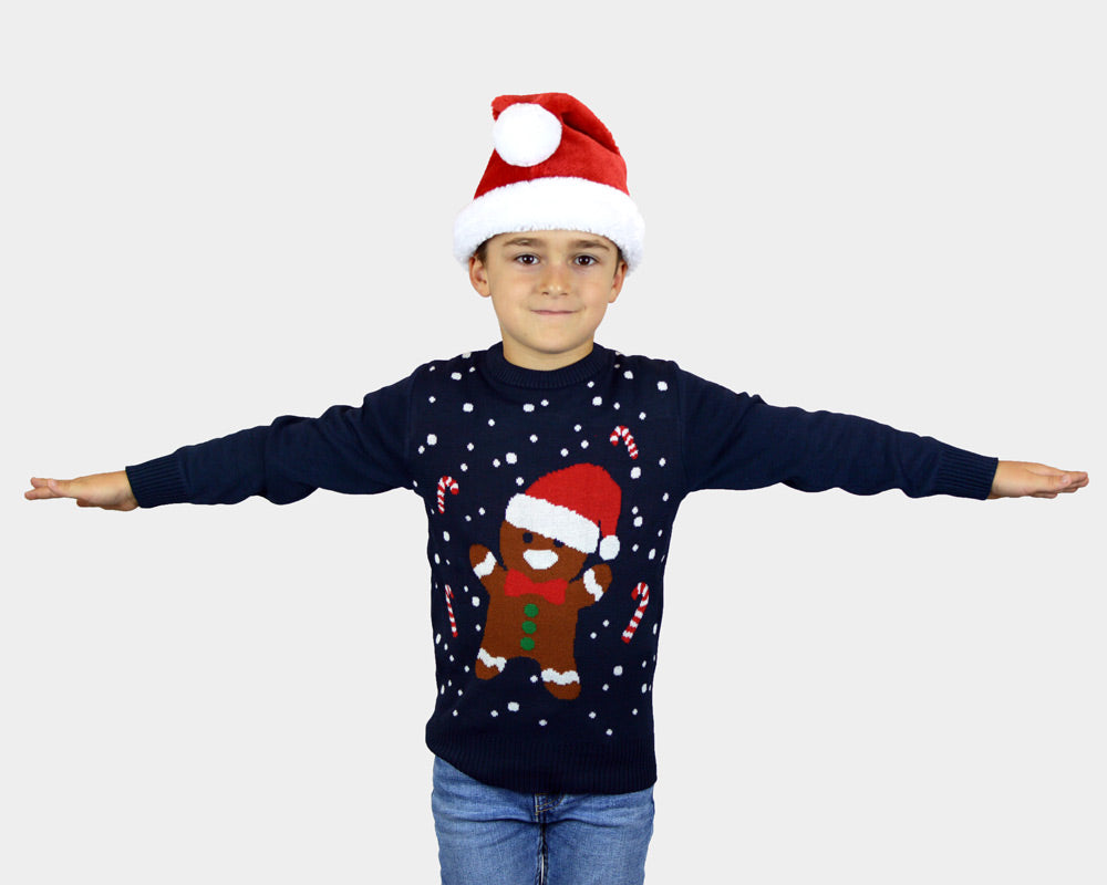 Gingerbread Blue Boys Christmas Jumper