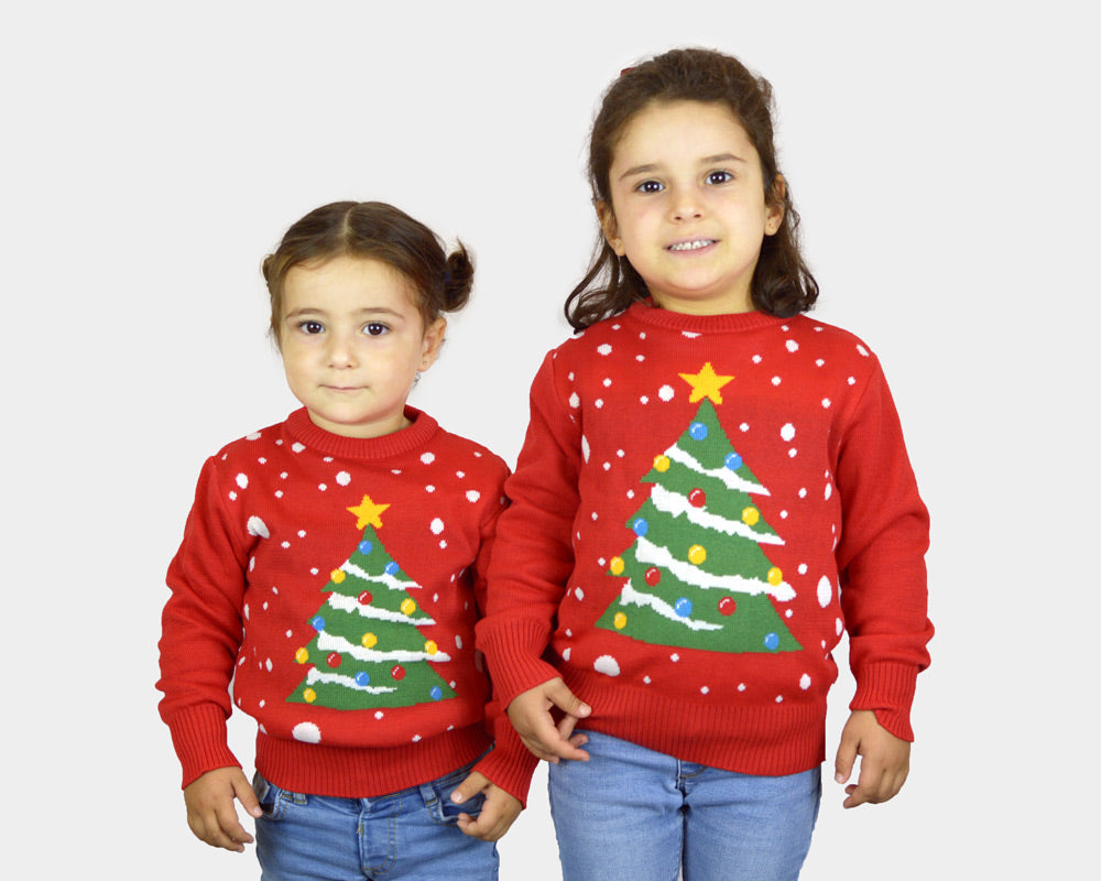 Christmas Tree Red Girls Christmas Jumper