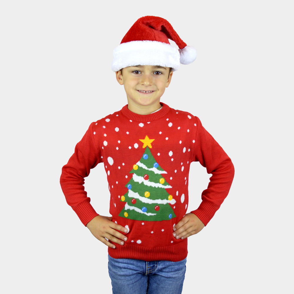 Christmas Tree Red Boys Christmas Jumper