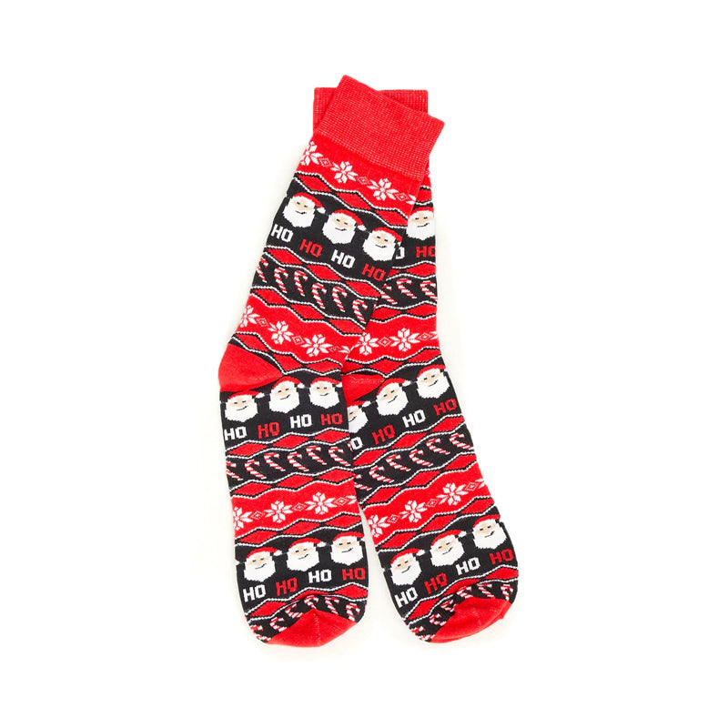 Red Unisex Christmas Socks Santa Claus Ho Ho Ho