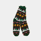 Green Unisex Christmas Socks with Gingerbread