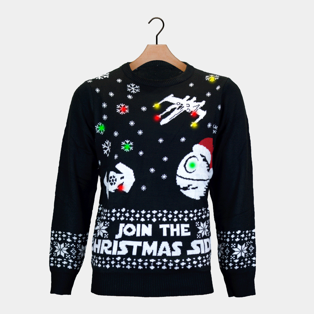 Star Wars Join the Christmas Side LED light up Womens Christmas Jumper Christmas Jumper Shop