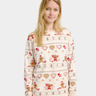 Beige Christmas Pyjama Women Family Gingercookies
